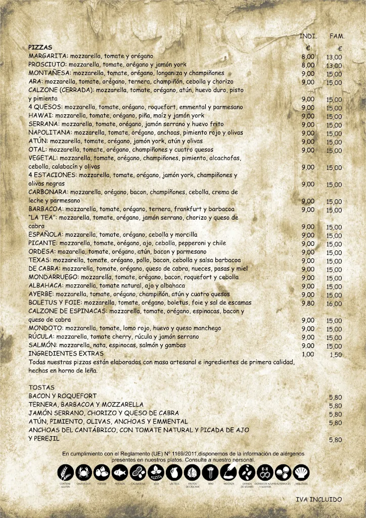 Menu_Pizzería La Tea_Benasque_image_1