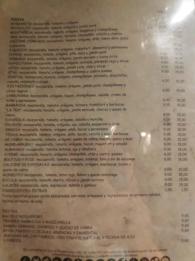 Menu_Pizzería La Tea_Benasque_image_3