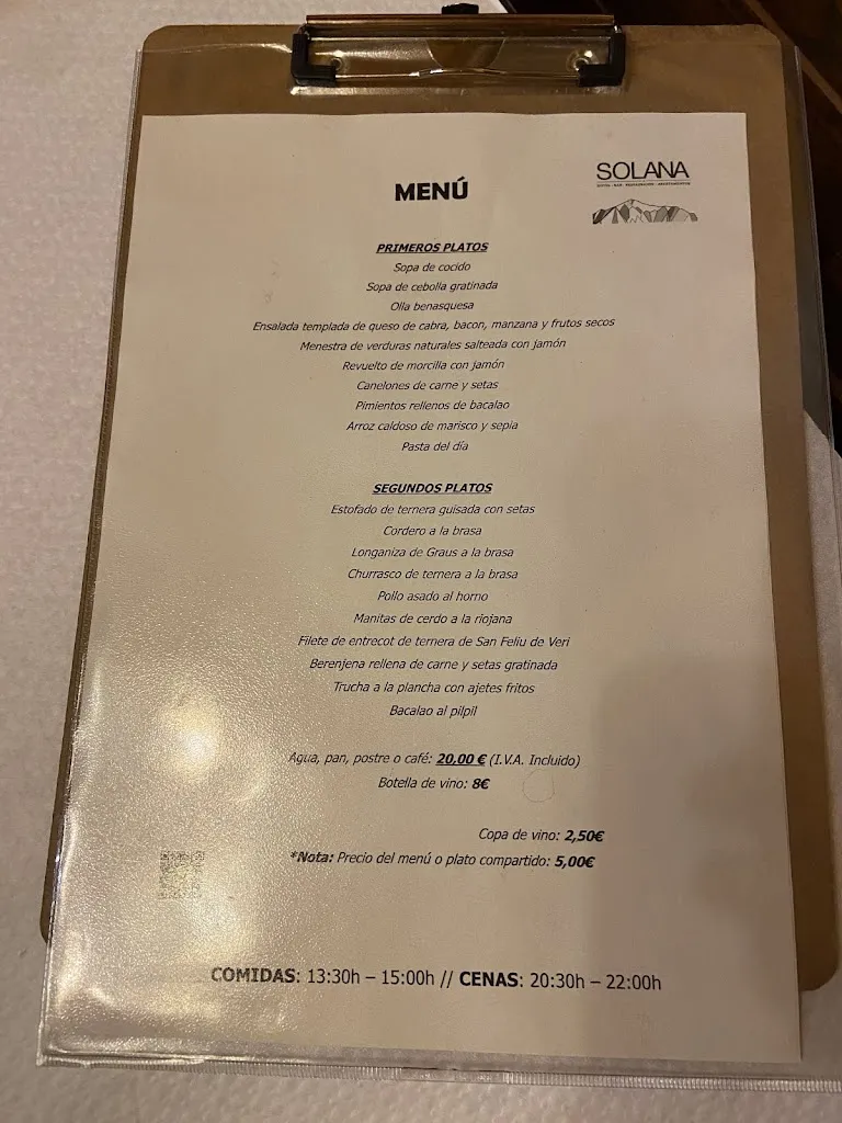 Menu_Cafeteria Casa Roldán_Benasque_immagine_1