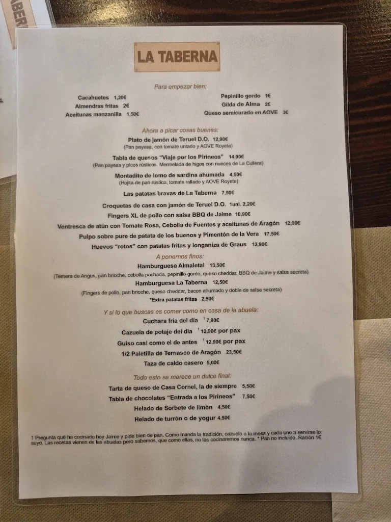 Menu_La Taberna de Casa Cornel_Benasque_image_1