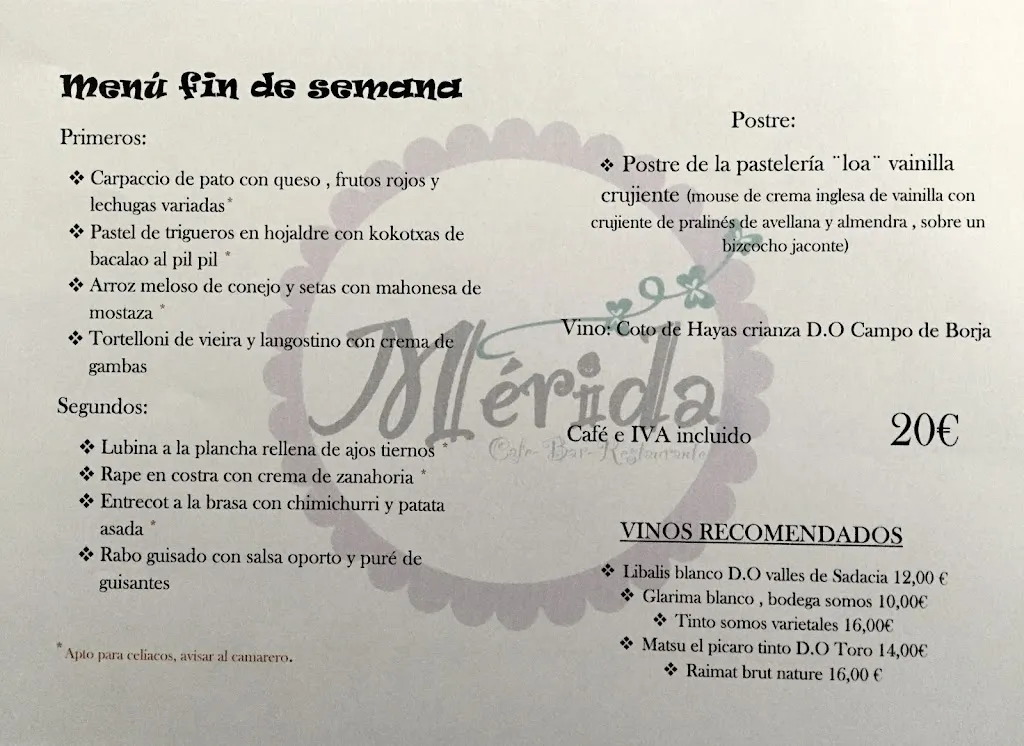 Menu_Restaurante Mérida 
