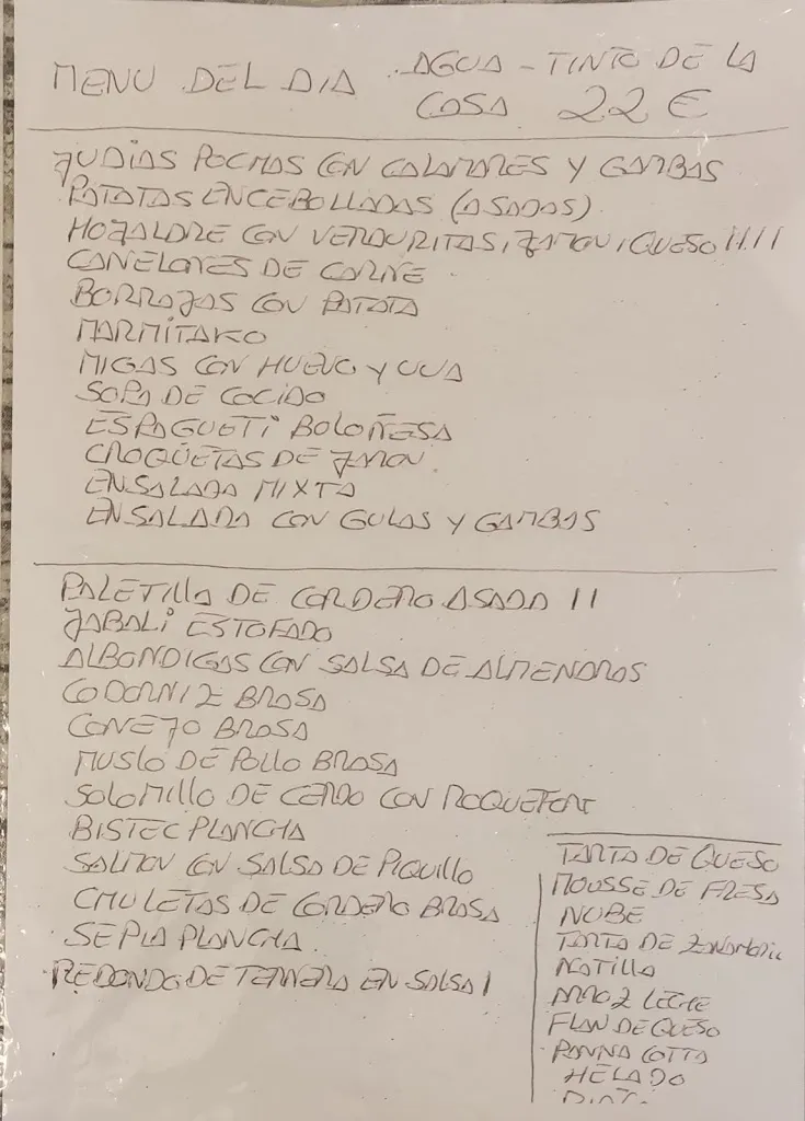 Menu_Restaurante El Embalse_Hoz de Jaca_image_1