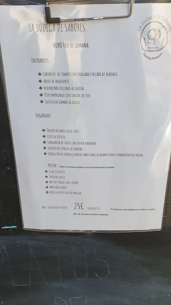 Menu_Restaurante La Bodega de Sabores. _Graus_immagine_2