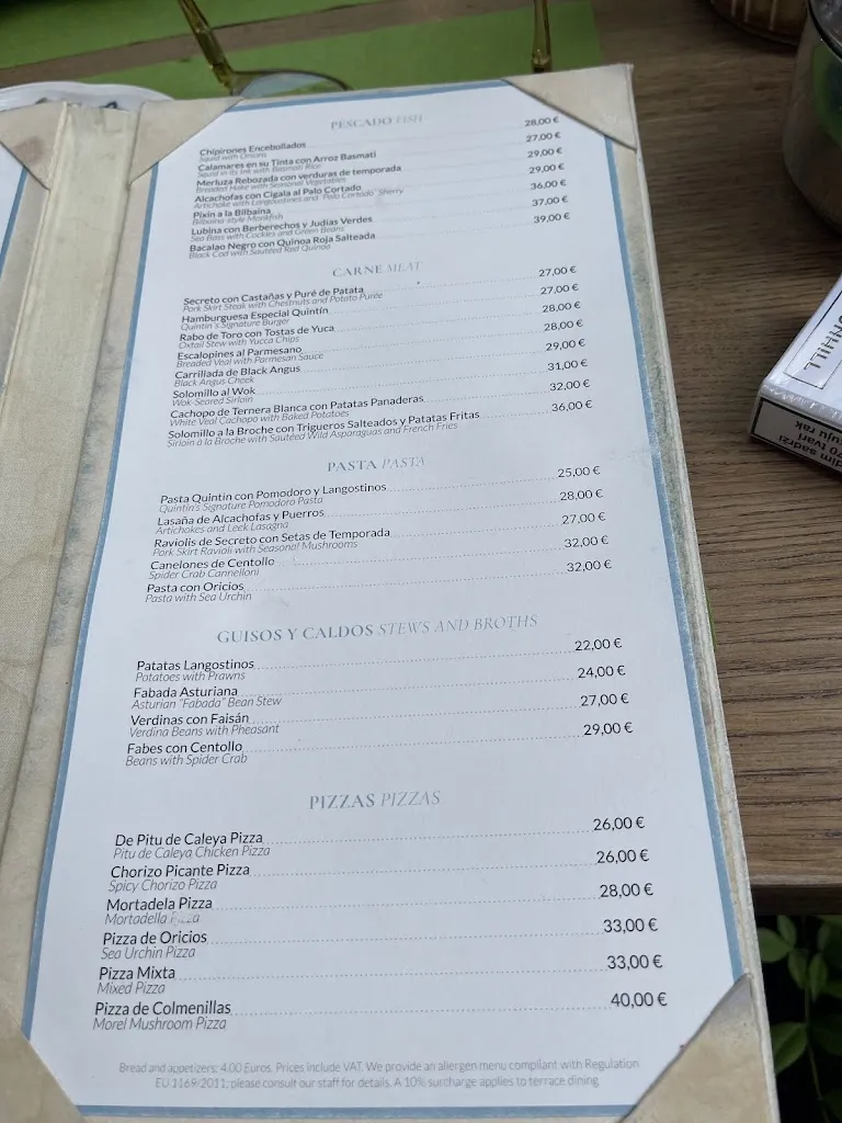 Menü_Restaurante Ultramarinos Quintin_Graus_Bild_1