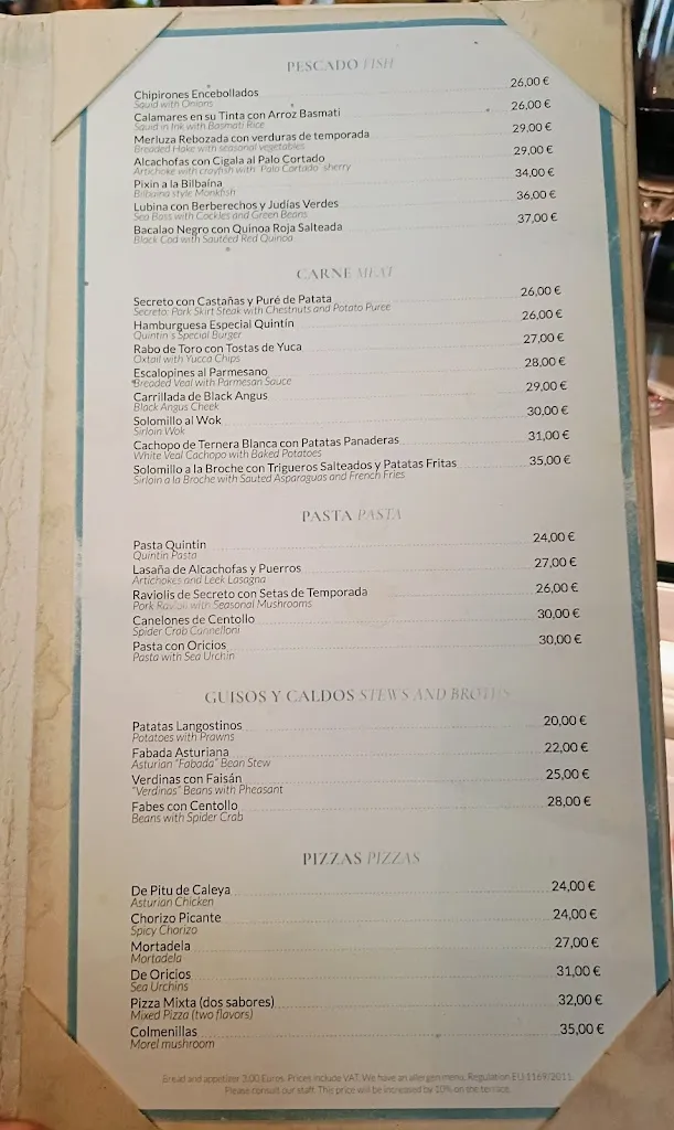 Menü_Restaurante Ultramarinos Quintin_Graus_Bild_2