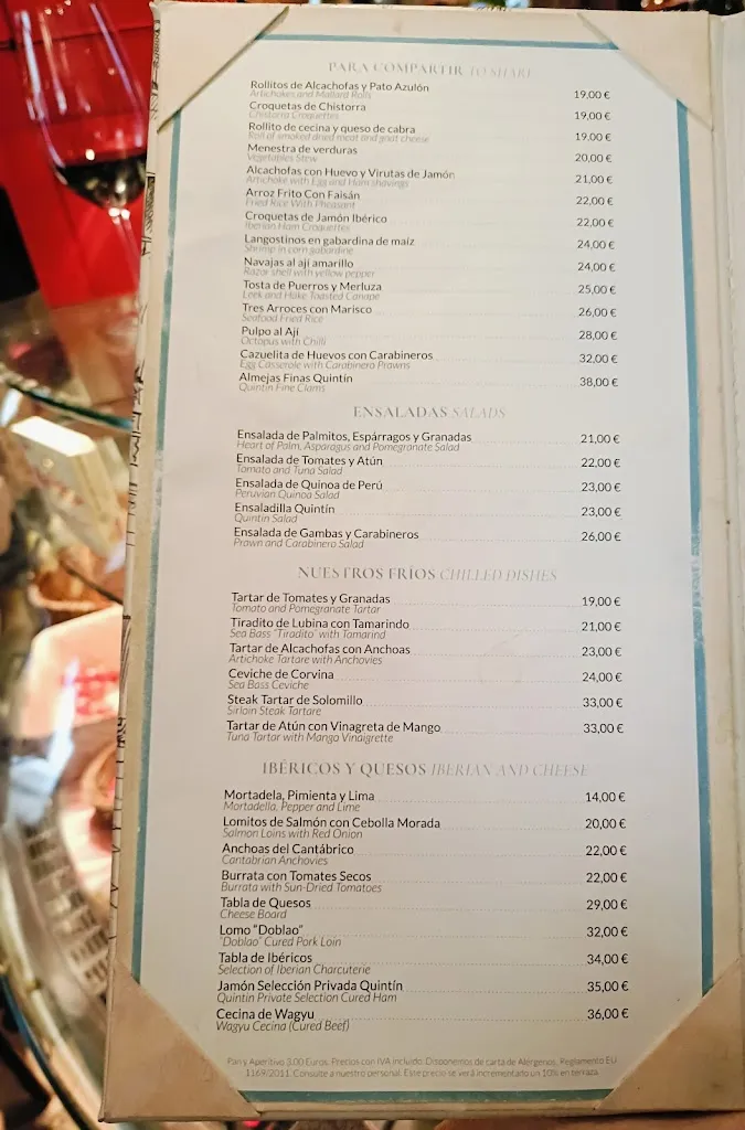 Menü_Restaurante Ultramarinos Quintin_Graus_Bild_3