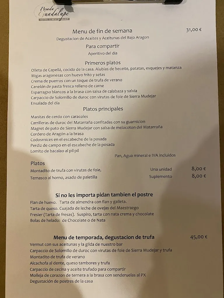 Menu_Restaurant @ Posada Guadalupe_La Ginebrosa_image_1