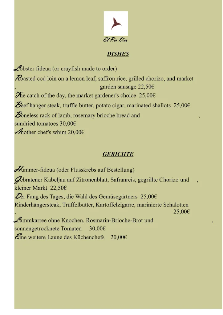Menü_Restaurant Pic D'or_Benissa_Bild_1