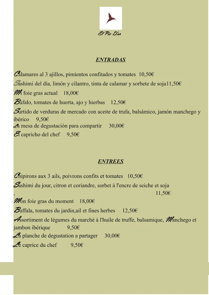 Menü_Restaurant Pic D'or_Benissa_Bild_3