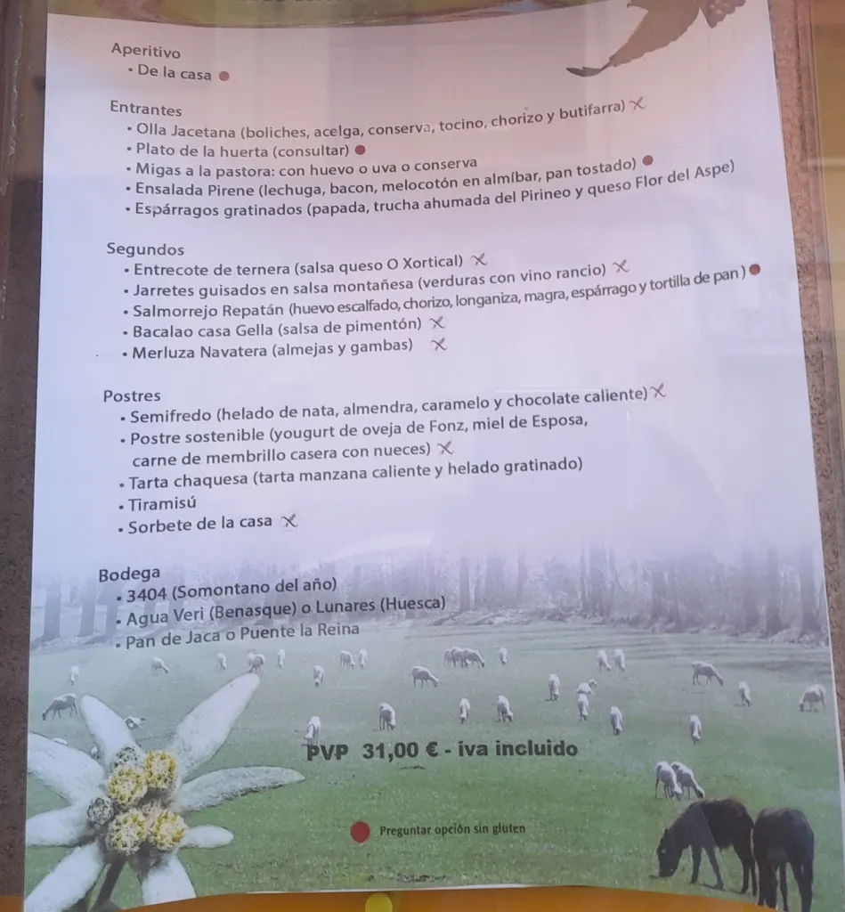 Menu_Restaurante La Cadiera_Jaca_image_1