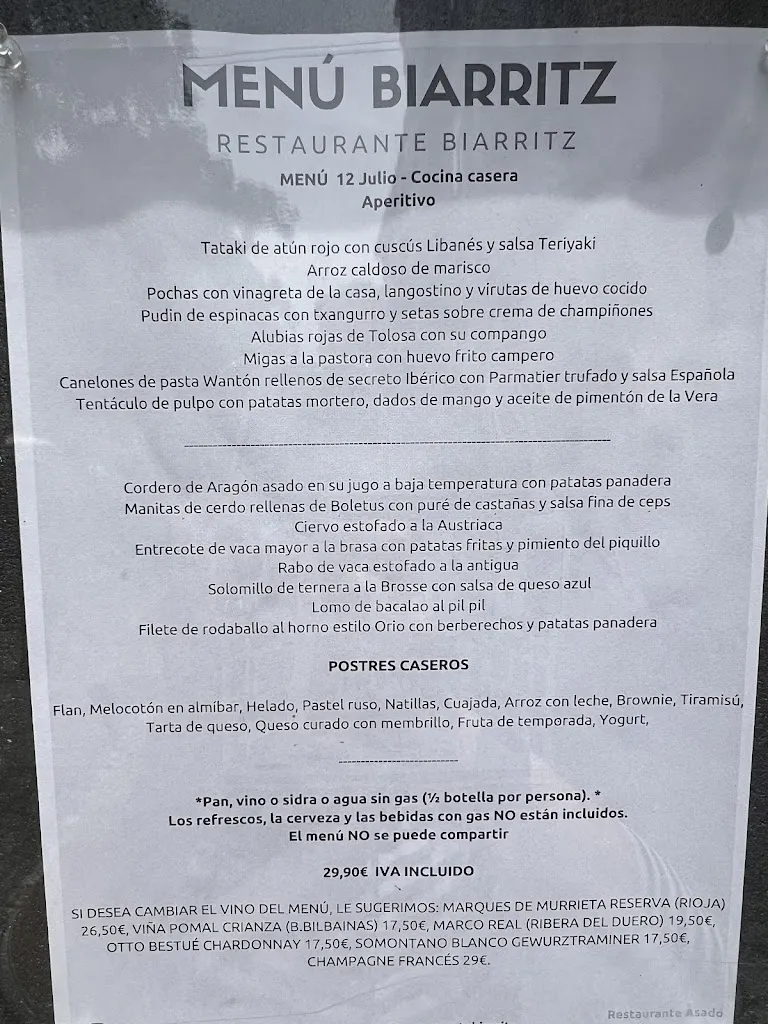Menu_Restaurante Biarritz_Jaca_image_1