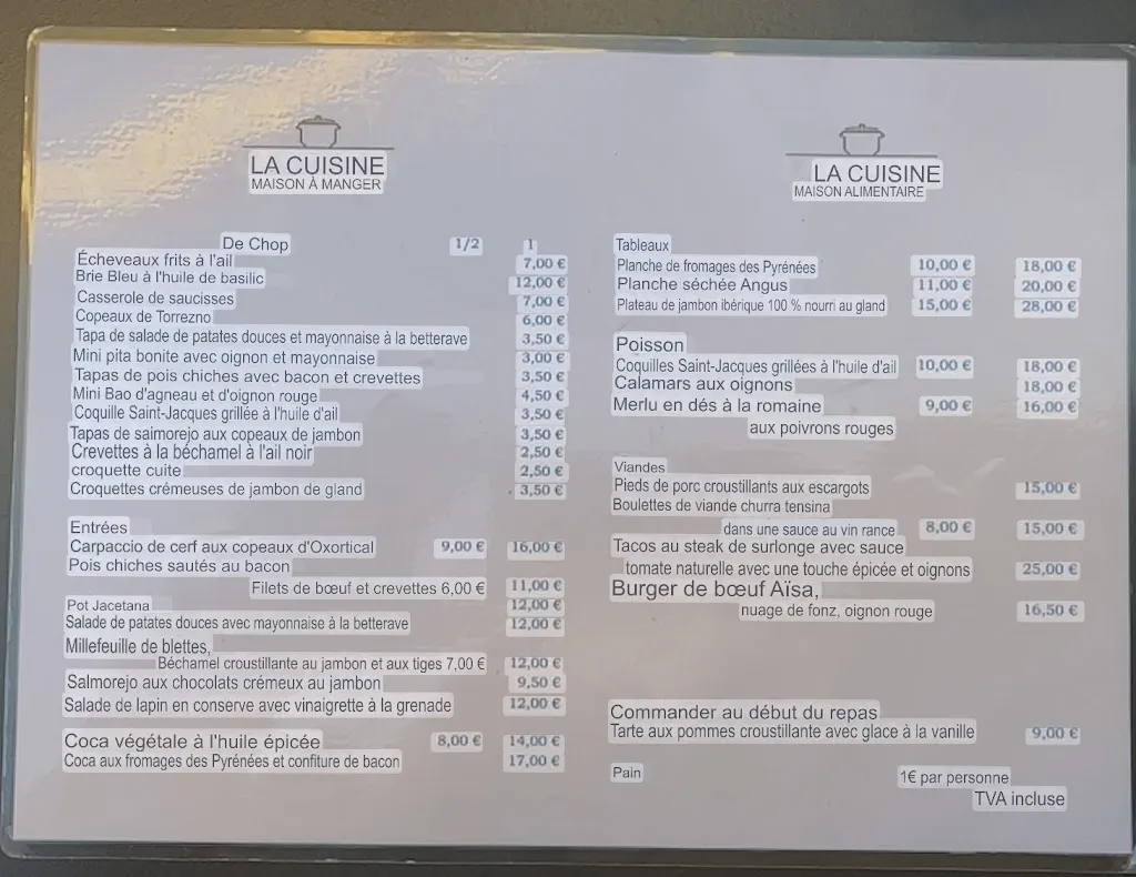 Menu_La Cocina. Casa de Comidas en Jaca_Jaca_image_1