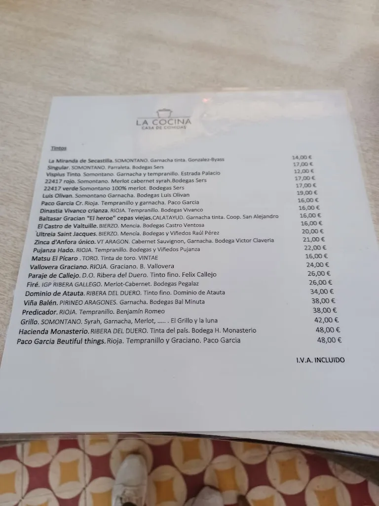 Menu_La Cocina. Casa de Comidas en Jaca_Jaca_image_2