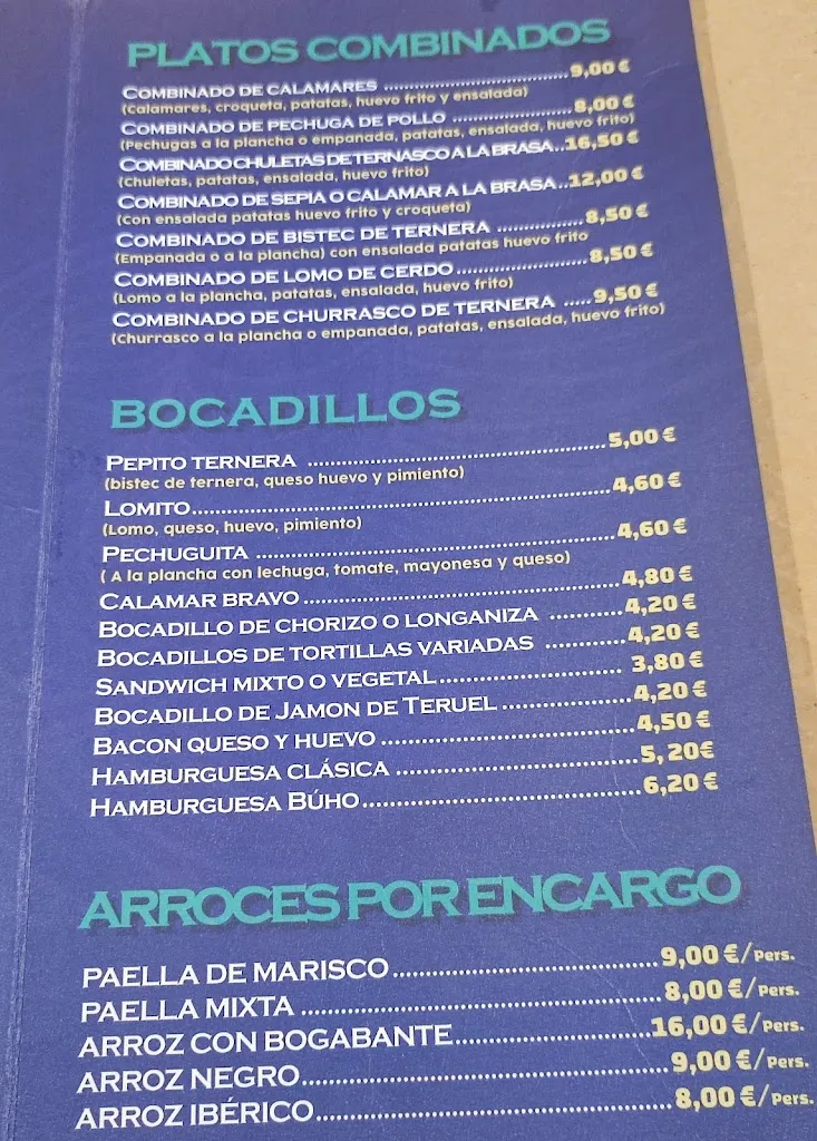 Menu_Bar El Buho_La Almunia de Doña Godina_immagine_2