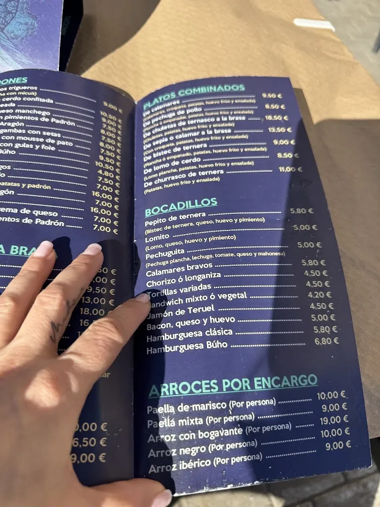 Menu_Bar El Buho_La Almunia de Doña Godina_immagine_3