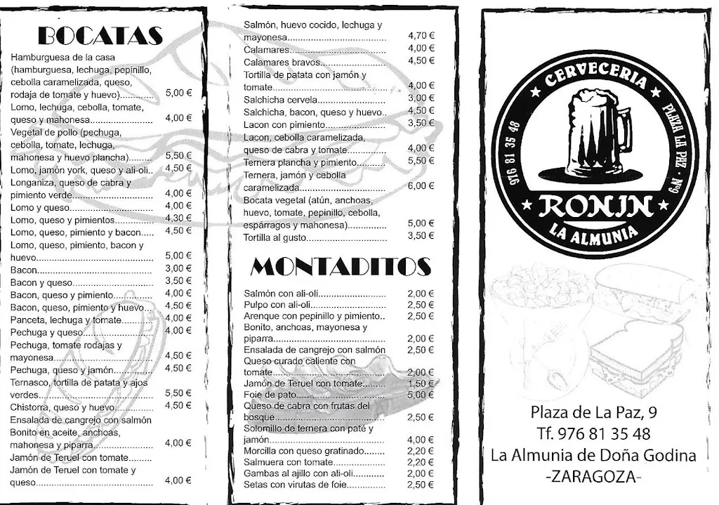 Menu_Cervecería Ronin_La Almunia de Doña Godina_image_2