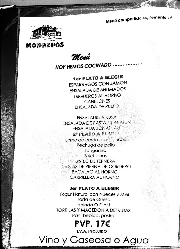 Menu_Hotel-Restaurante Monrepós_Nueno_image_2