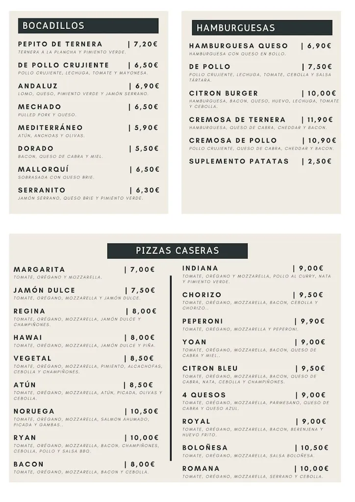 Menu_Le Citron Bleu - Restaurant_Mequinensa / Mequinenza_image_2