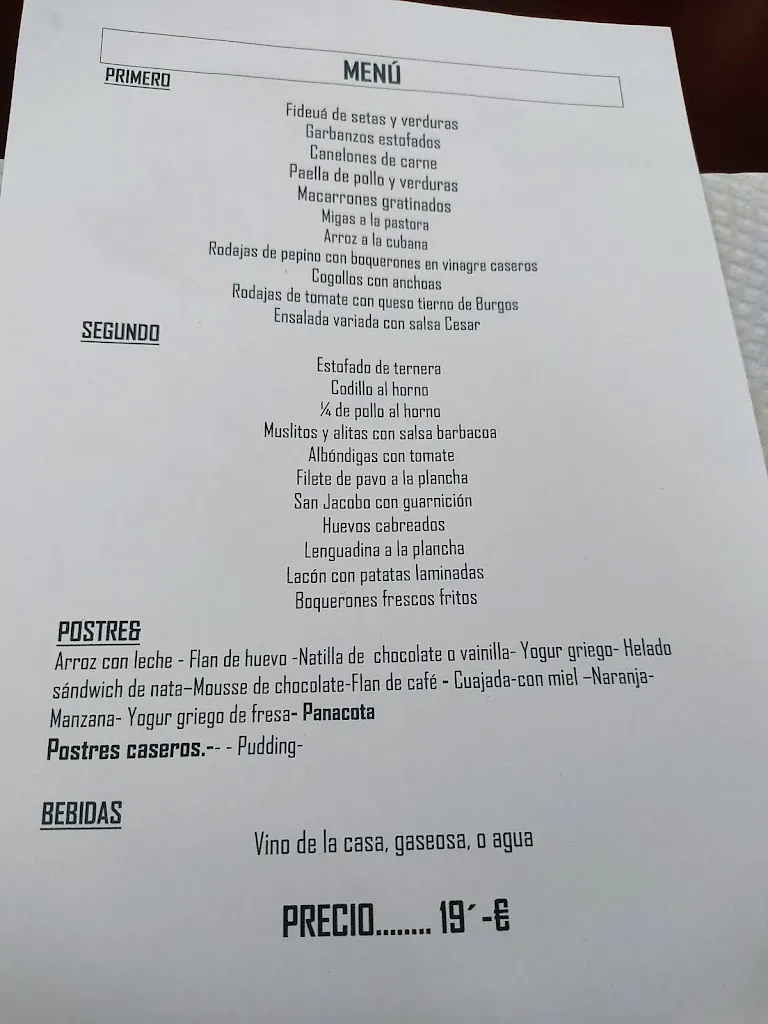 Menu_Cafetería Restaurante El Mesón_Mequinensa / Mequinenza_image_1