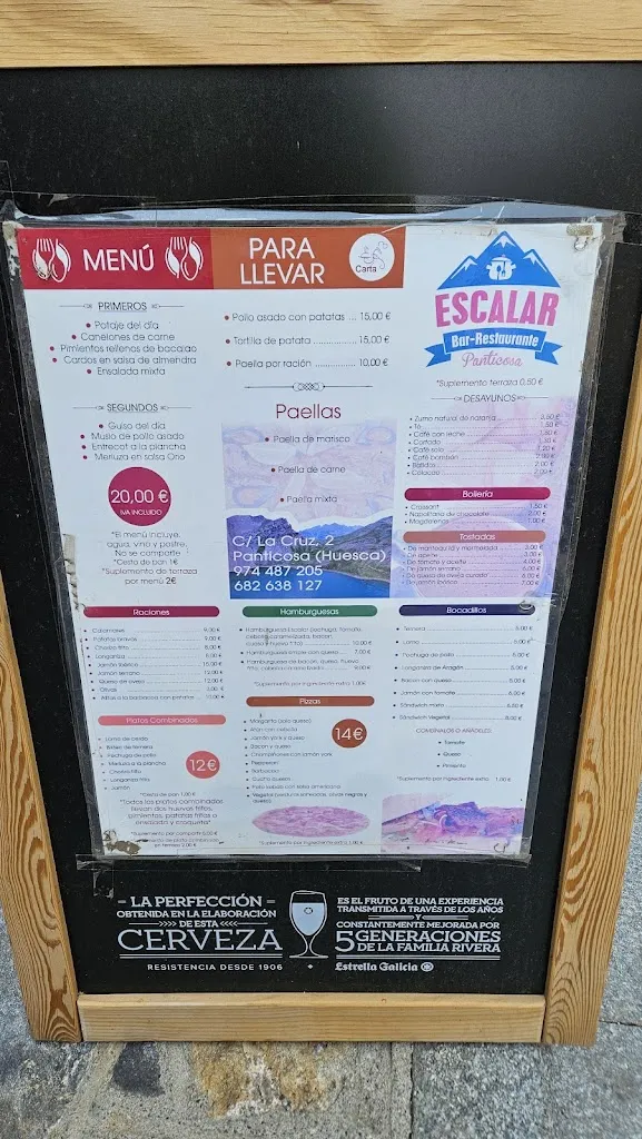 Menu_Bar Restaurante Escalar_Panticosa_image_1