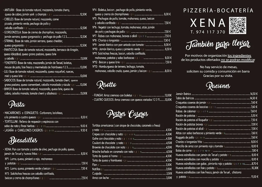 Menu_Pizzeria Xena | Panticosa_Panticosa_image_3