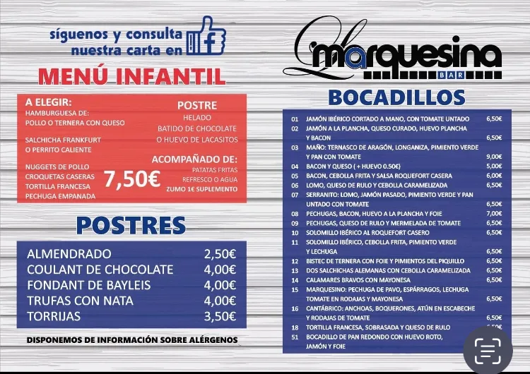 Menu_Bar La Marquesina Zona de ocio Infantil_Puebla de Alfindén_image_3