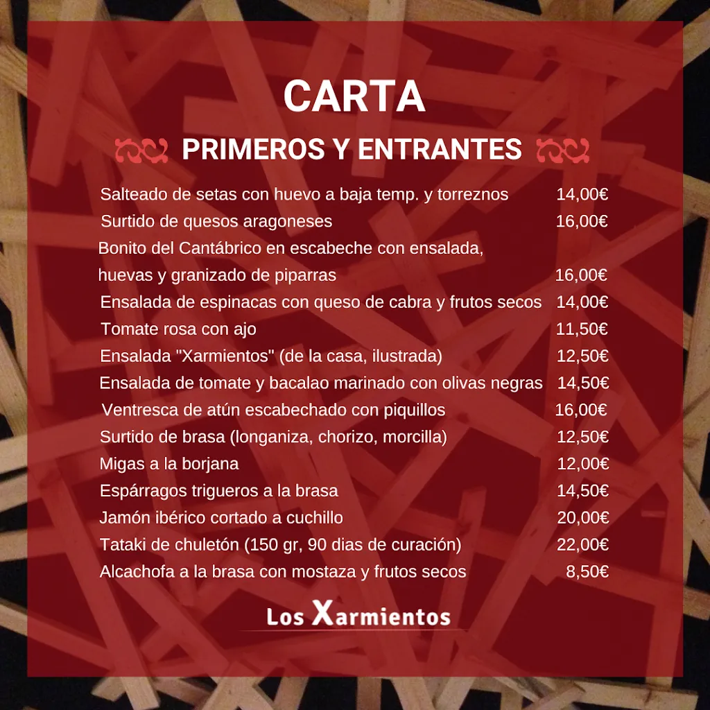 Menu_Los Xarmientos. Parrilla Aragonesa._Oliver-Valdefierro_immagine_1
