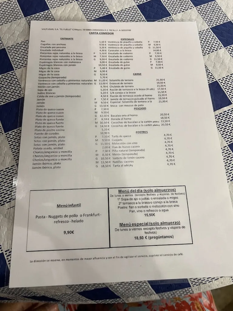 Menu_Restaurante El Fuelle_Provincia de Zaragoza_image_1