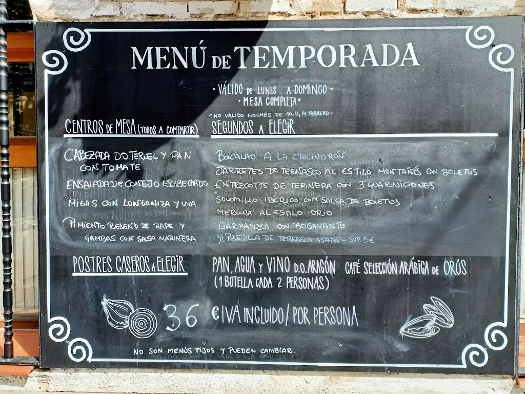 Menu_Restaurante La Rinconada de Lorenzo | Zaragoza_Provincia de Zaragoza_immagine_4