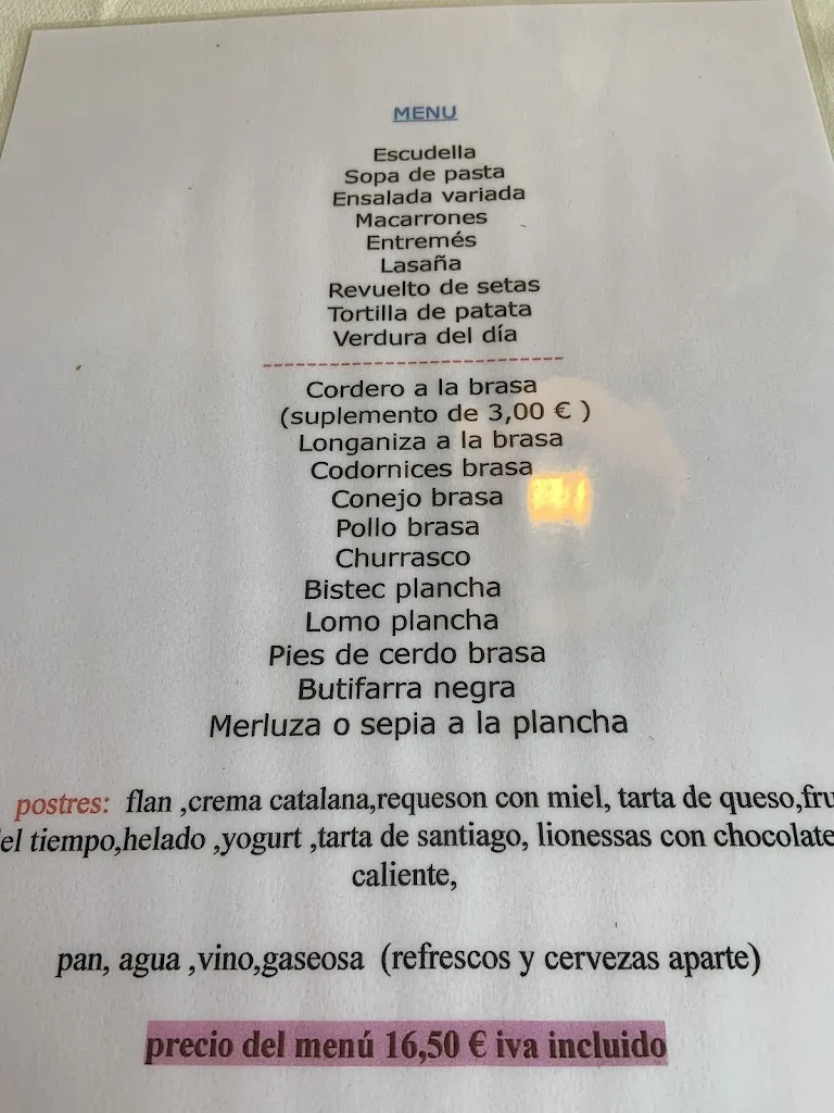 Menu_Hotel Isidro_Puente de Montañana_image_4