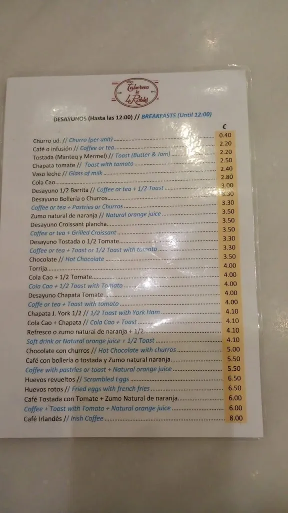 Menu_Taberna Los 4 Robles_Robres_image_4