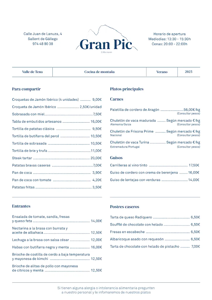 Menu_Gran Pic restaurante_Sallent de Gállego_image_1