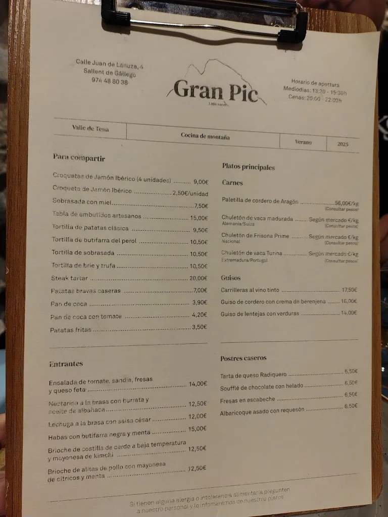 Menu_Gran Pic restaurante_Sallent de Gállego_image_3