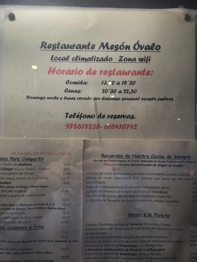Menu_Mesón Óvalo_Provincia de Teruel_image_1