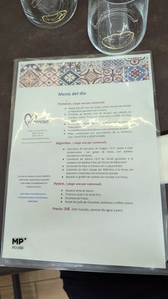 Menu_Restaurante El Mercao de Teruel_Provincia de Teruel_immagine_1