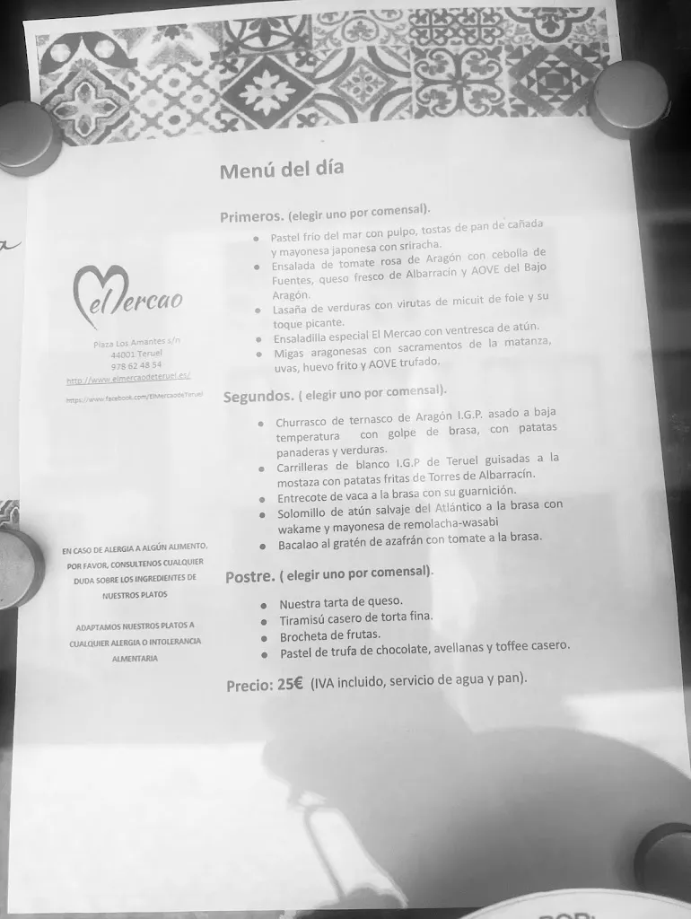 Menu_Restaurante El Mercao de Teruel_Provincia de Teruel_immagine_2