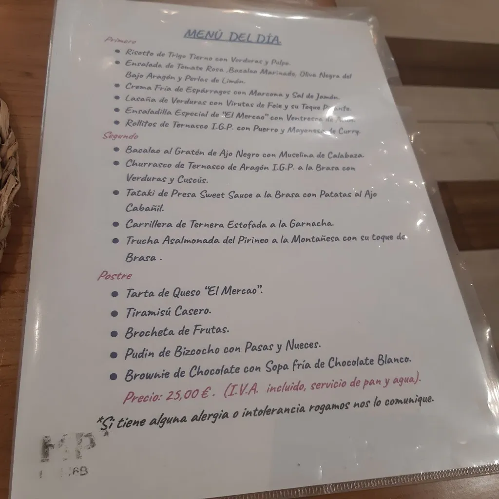 Menu_Restaurante El Mercao de Teruel_Provincia de Teruel_immagine_4