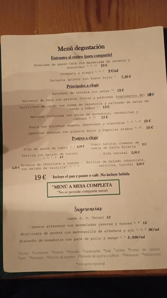 Menu_La Peculiar Restaurante_Provincia de Teruel_immagine_4