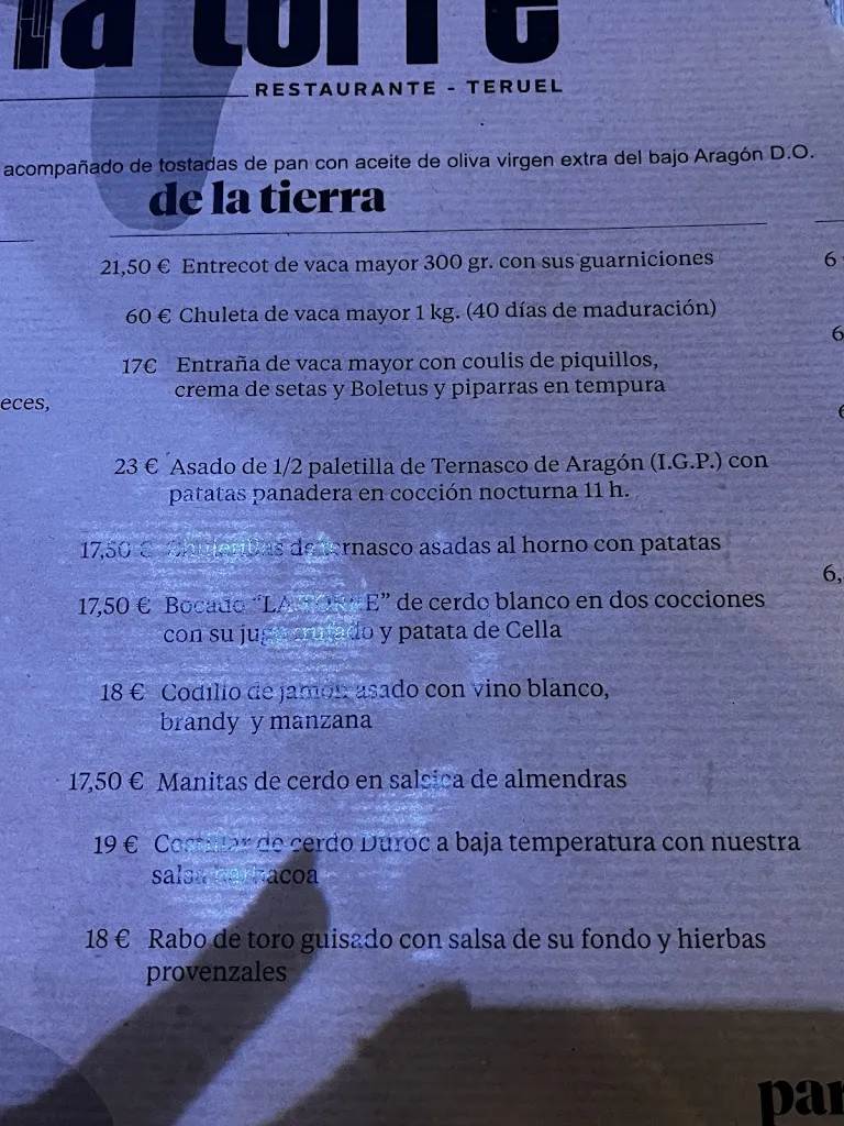 Menu_Restaurante La Torre_Provincia de Teruel_image_2