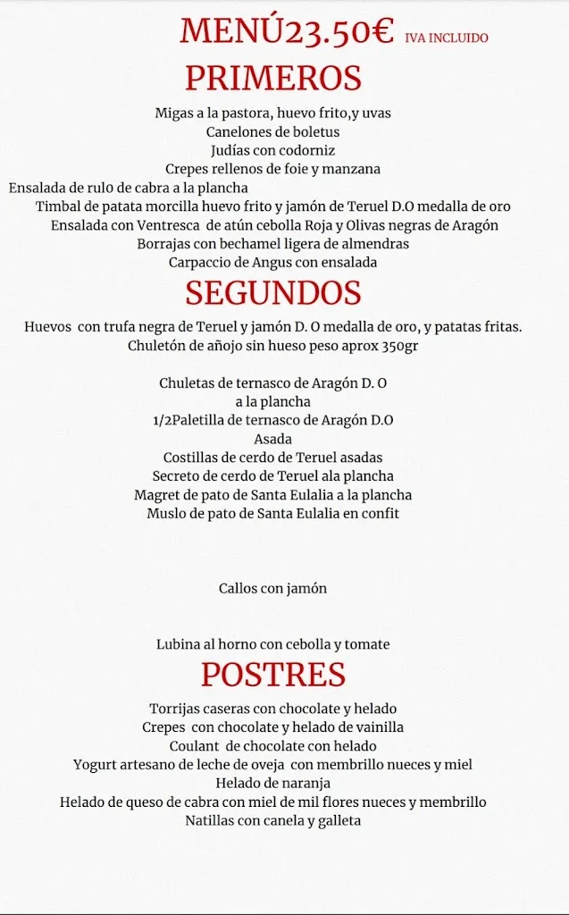 Menu_El Buen Yantar Albarracín_Provincia de Teruel_image_1