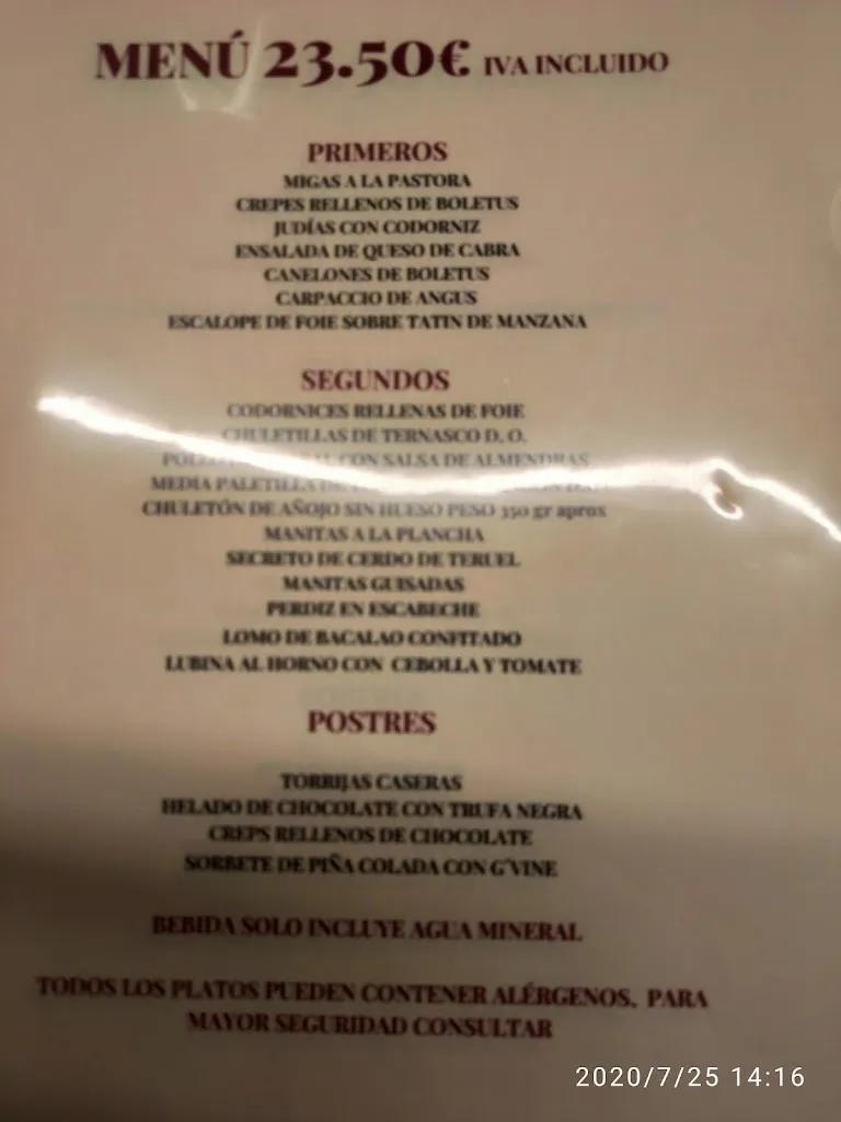 Menu_El Buen Yantar Albarracín_Provincia de Teruel_image_2