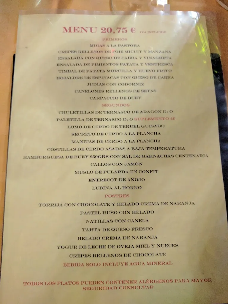 Menu_El Buen Yantar Albarracín_Provincia de Teruel_image_3
