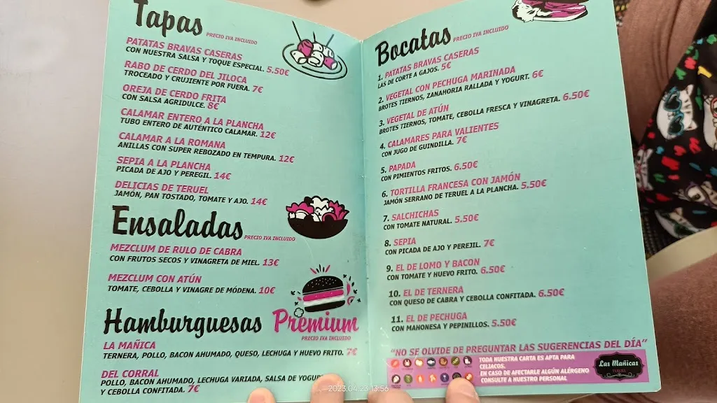 Menu_Las Mañicas_Provincia de Teruel_image_1