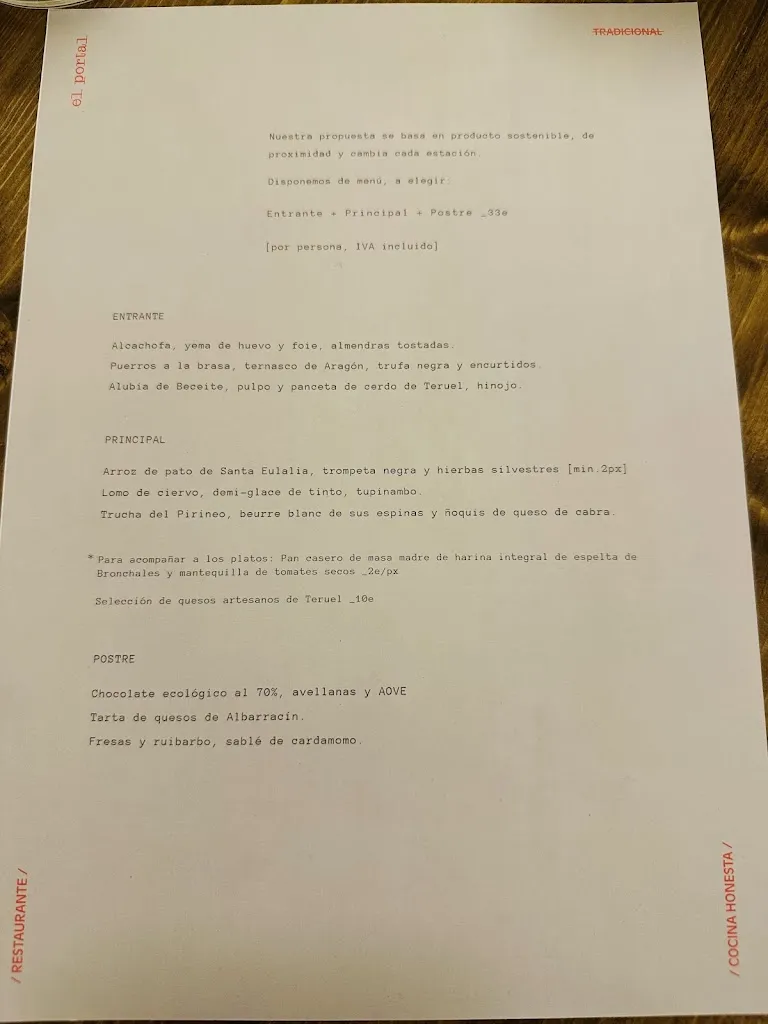 Menu_El Portal Albarracín_Provincia de Teruel_image_1