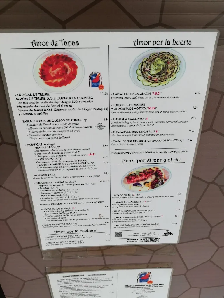 Menu_Restaurante-Café 1900 Teruel_Provincia de Teruel_immagine_3