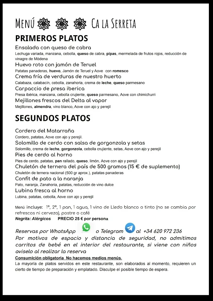 Menu_Restaurante y Casa Rural Ca la Serreta_Provincia de Teruel_image_3
