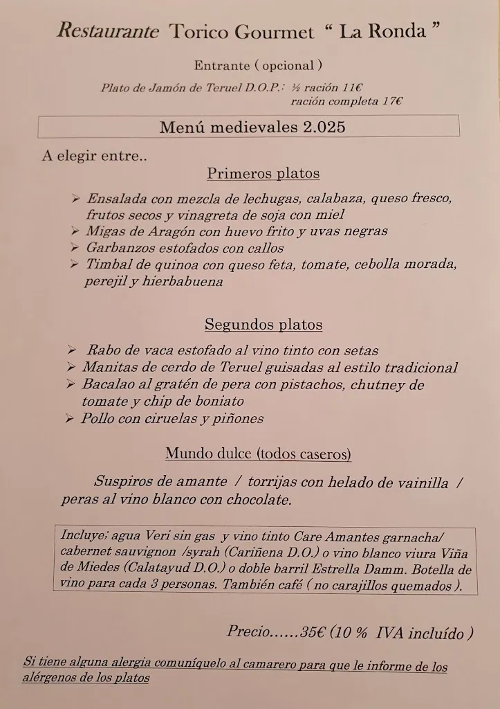 Menu_Restaurante Torico Gourmet _Provincia de Teruel_image_1