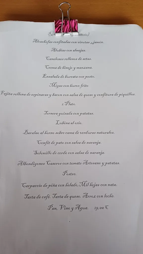 Menü_Bar Restaurante El Paréntesis_Sabiñánigo_Bild_2