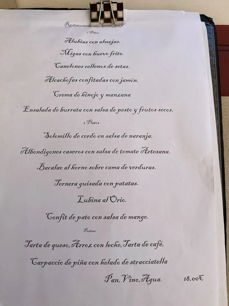 Menü_Bar Restaurante El Paréntesis_Sabiñánigo_Bild_3