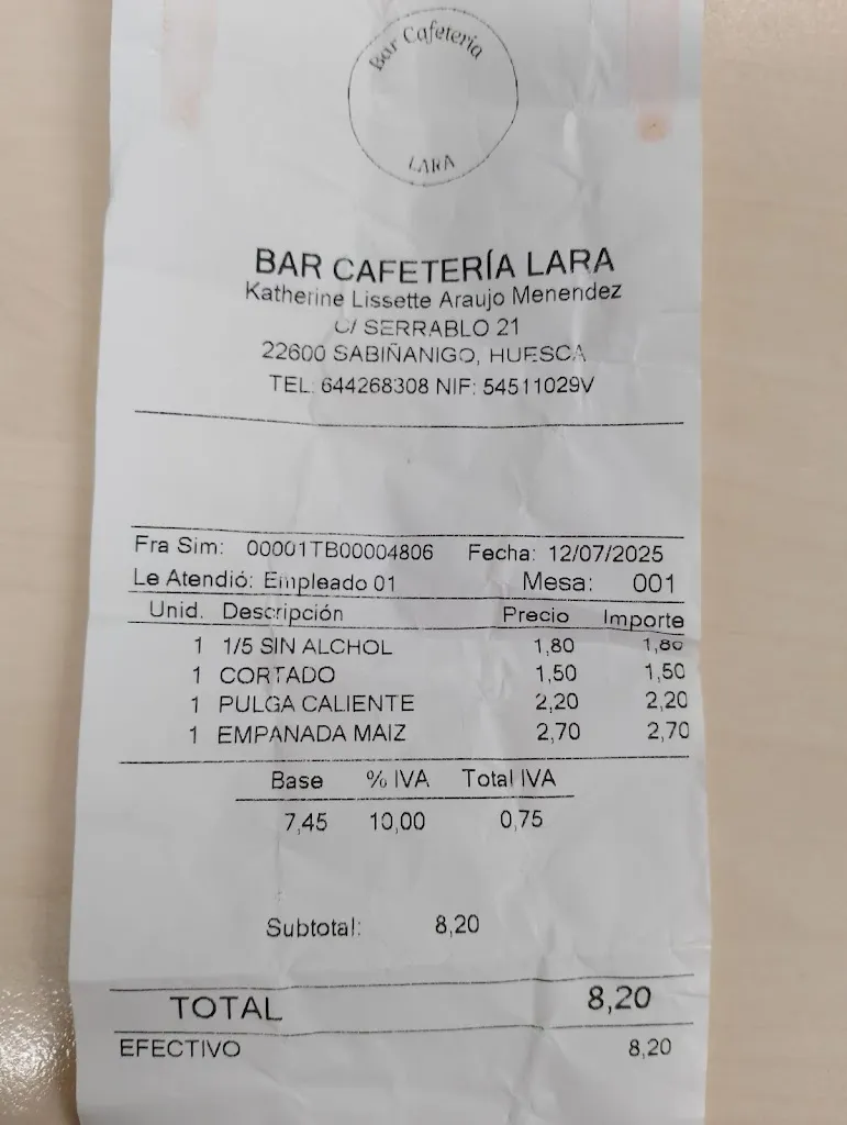 Julio_Bar Cafetería LARA_Sabiñánigo_review